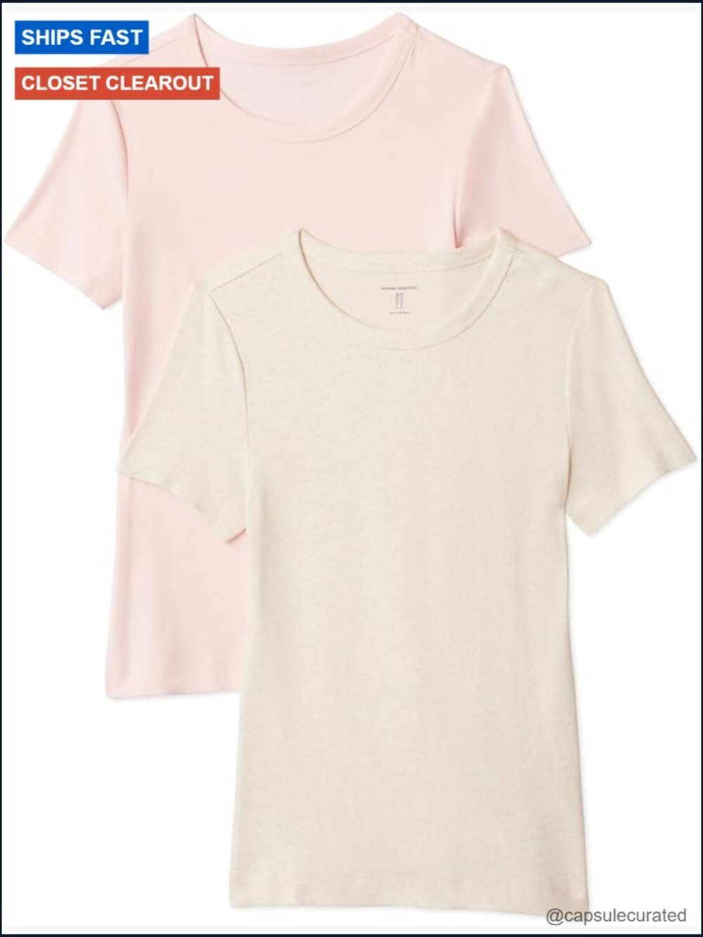 Women's Slim-Fit Short-Sleeve Crewneck T-Shirt Pack of 2